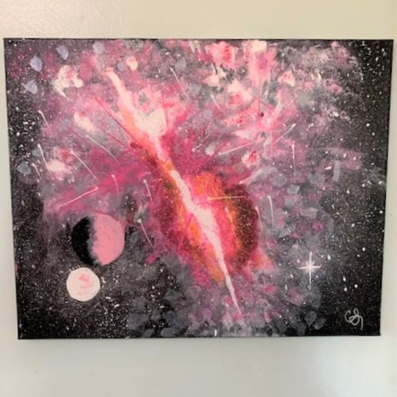 Pink Comet Show Painting